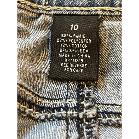 Roz & Ali Womens Jeans Straight Leg Mid Rise Stretch Sequin Pockets Blue Size 10 - Picture 9 of 10